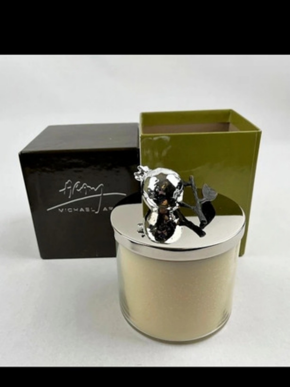 Michael Aram Pomegranate Scented Candle Gold & Green